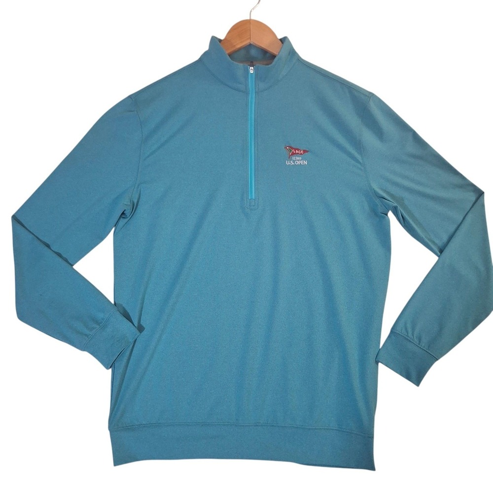 Straight Down Mens US Open LACC 123rd 1/4 Zip Pullover Blue Small Golf
